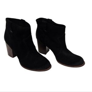 Splendid Black Suede Heeled Ankle Booties